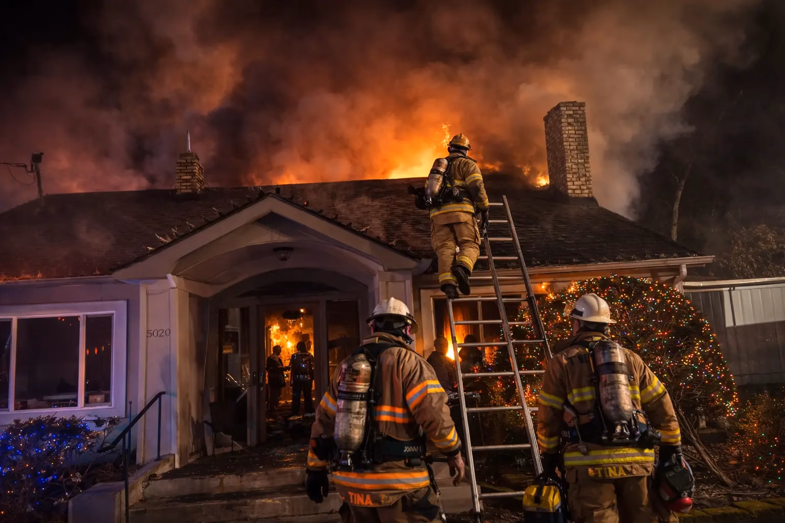 Fire damage restoration Salmon Creek WA home receiving emergency cleanup and repair services.