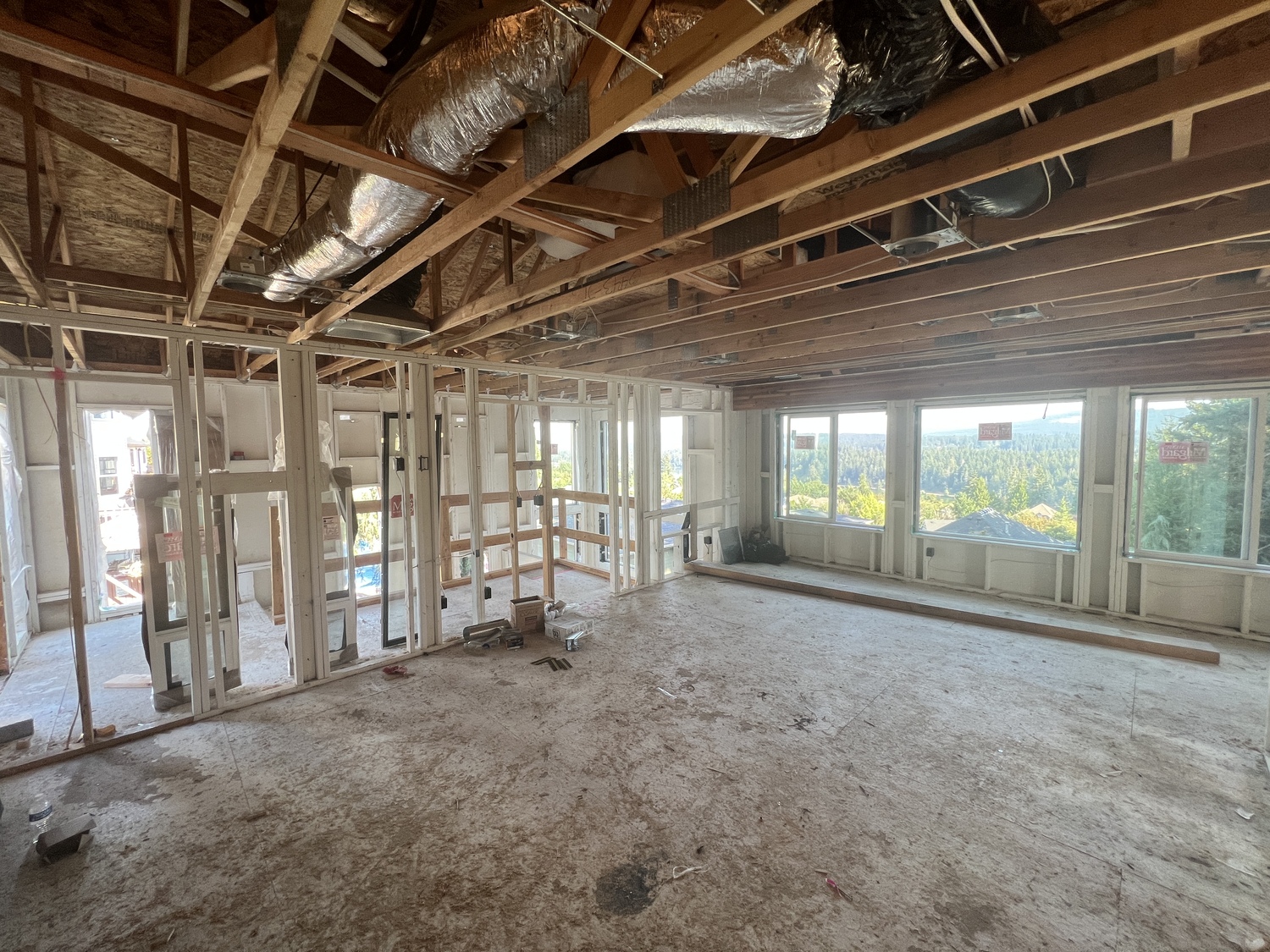 Fire damage restoration in Vancouver, WA — home framed and rebuilt to the studs during reconstruction by SUREBUILD.